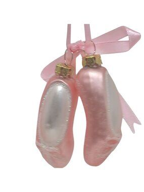 Pink Ballet Shoe Glass Blown Ornament Christmas  Gift #D-14